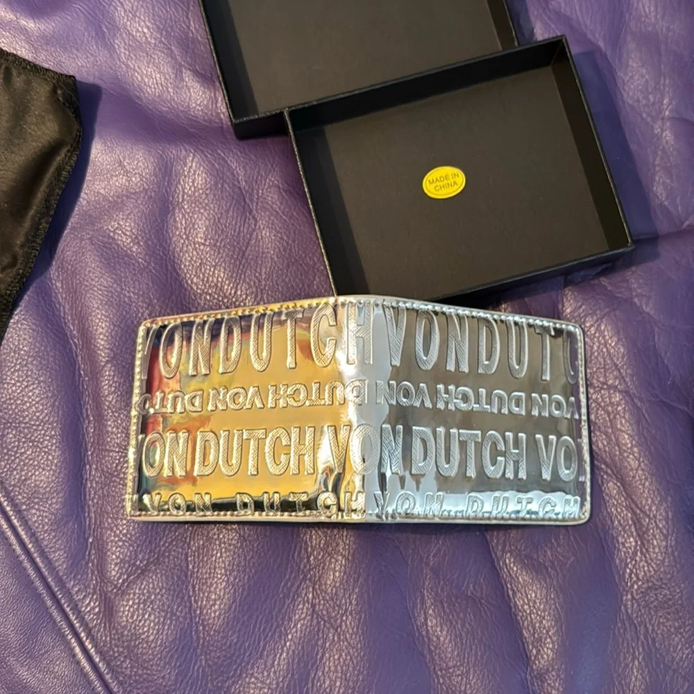 Von Dutch Wallet, Silver Mirror, NIB,